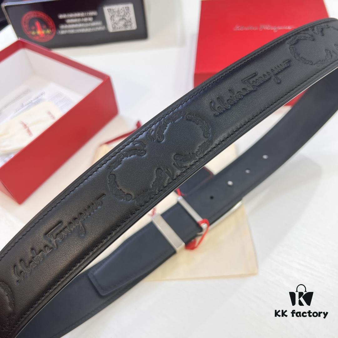 693200483a89a121ed54ff38 Top-tier Salvatore Ferragamo Belt, Hong Kong Duty-Free Gift Box, Original 8-Shaped Hardware, Genuine Leather, NFC Chip Enabled
