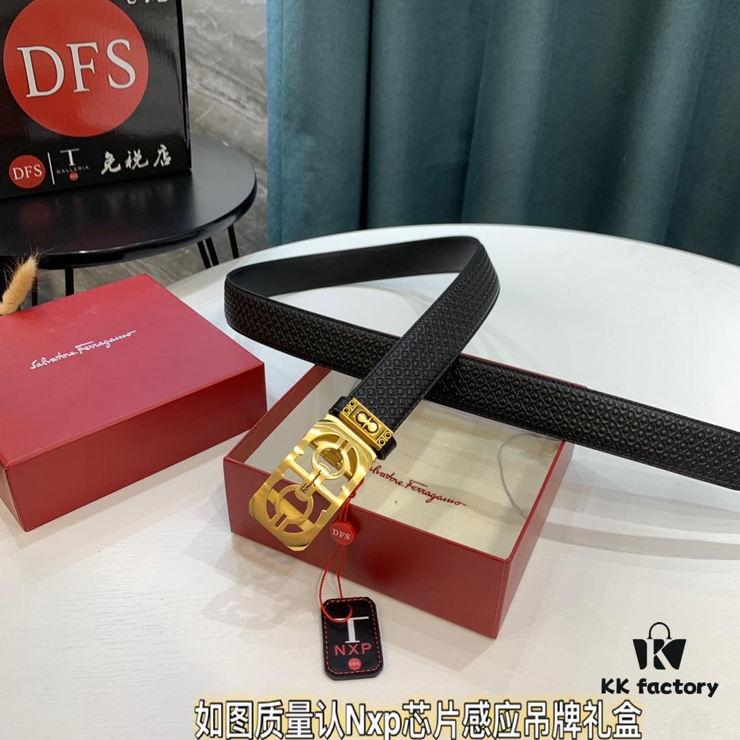 693200493a89a121ed54ff42 Arrival 🩳🩳🩳 Trumpet 🎺🎺 Genuine Photo, Salvatore Ferragamo Automatic Series Men's Belt, ZP Mold Precision Crafted with Figure-8 Beveled Pattern and Stainless Steel Hardware, Business Belt, Imported Authentic Ferragamo Mesh-Textured Full-Grain Calfskin, Auto-Tooth Adjustment, 3.5 cm Width