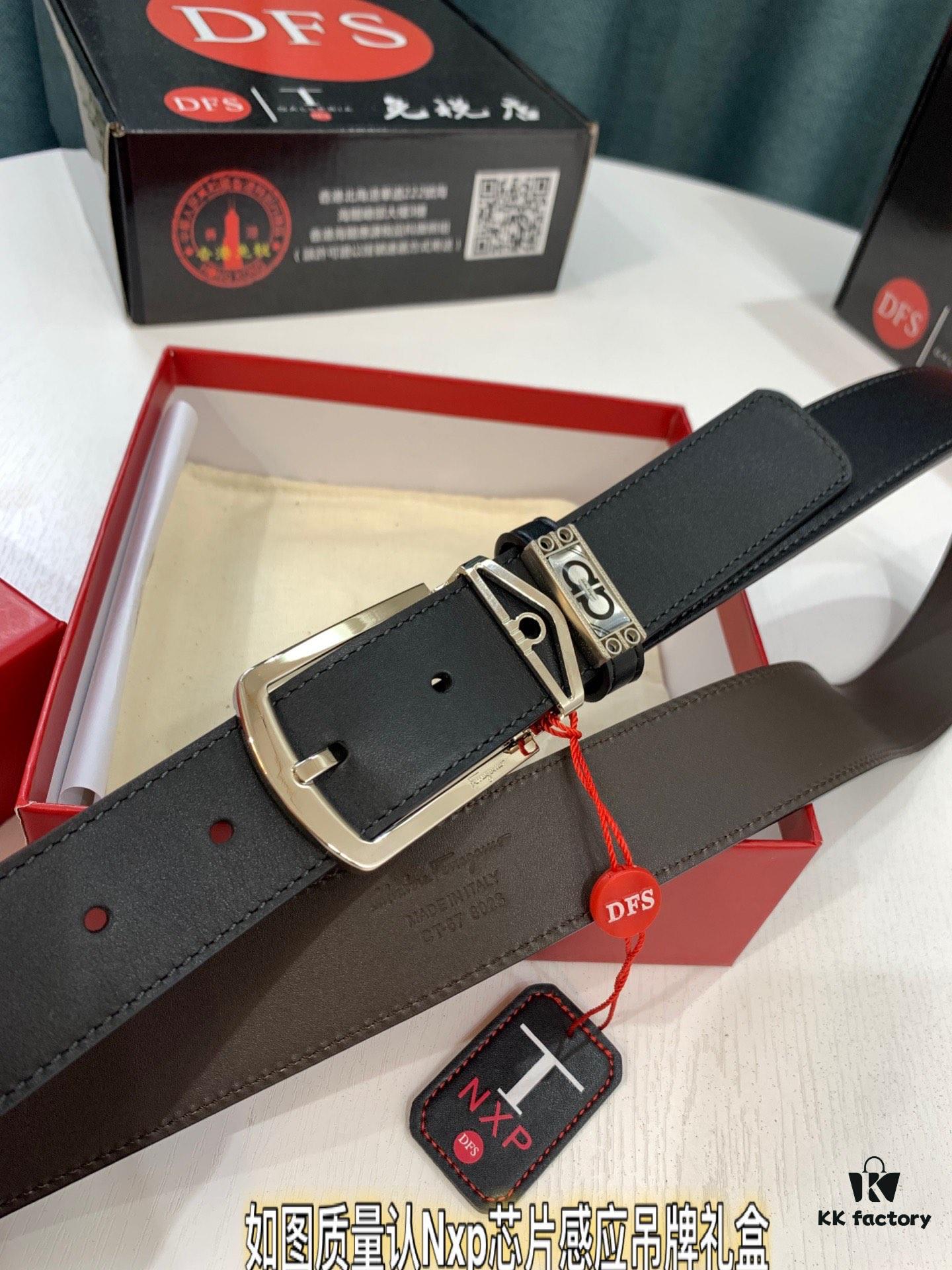 6932004b3a89a121ed54ff59 Salvatore Ferragamo Men's Belt, Genuine Top Grain Cowhide, Reversible Design, 3.5cm Width, Stainless Steel '8' Pin Buckle, Adjustable Length, Ideal Gift