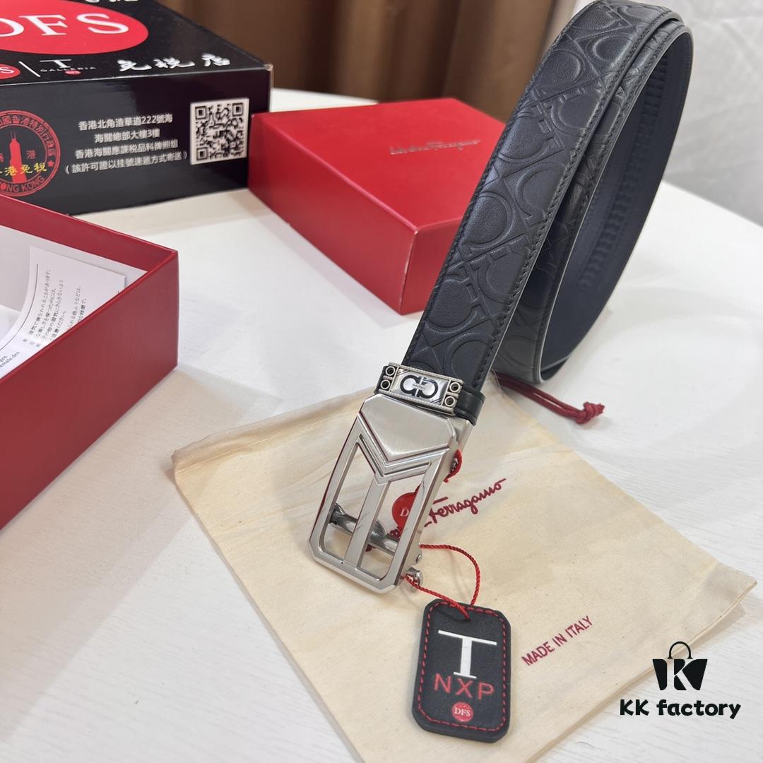 6932004c3a89a121ed54ff6c Arrival of Filagrand Automatic Men's Leather Belt with ZP Molded 8-Shaped Beveled Pattern and Stainless Steel Hardware
