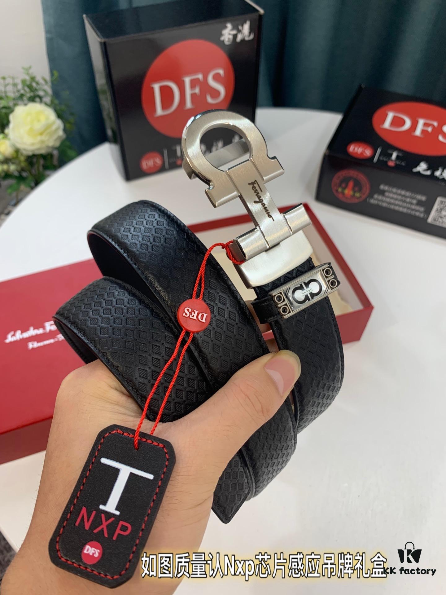 6932004e3a89a121ed54ff85 Arrival 🎺🎺 Authentic Shot, Ferragamo Men's Automatic Belt, ZP Mould Design, 8-Shaped Beveled Pattern with Stainless Steel Hardware, Business Belt, Imported Small Ferragamo Mesh Pattern Top-Grain Calfskin, Automatic Tooth Adjustment, 3.5 cm Width