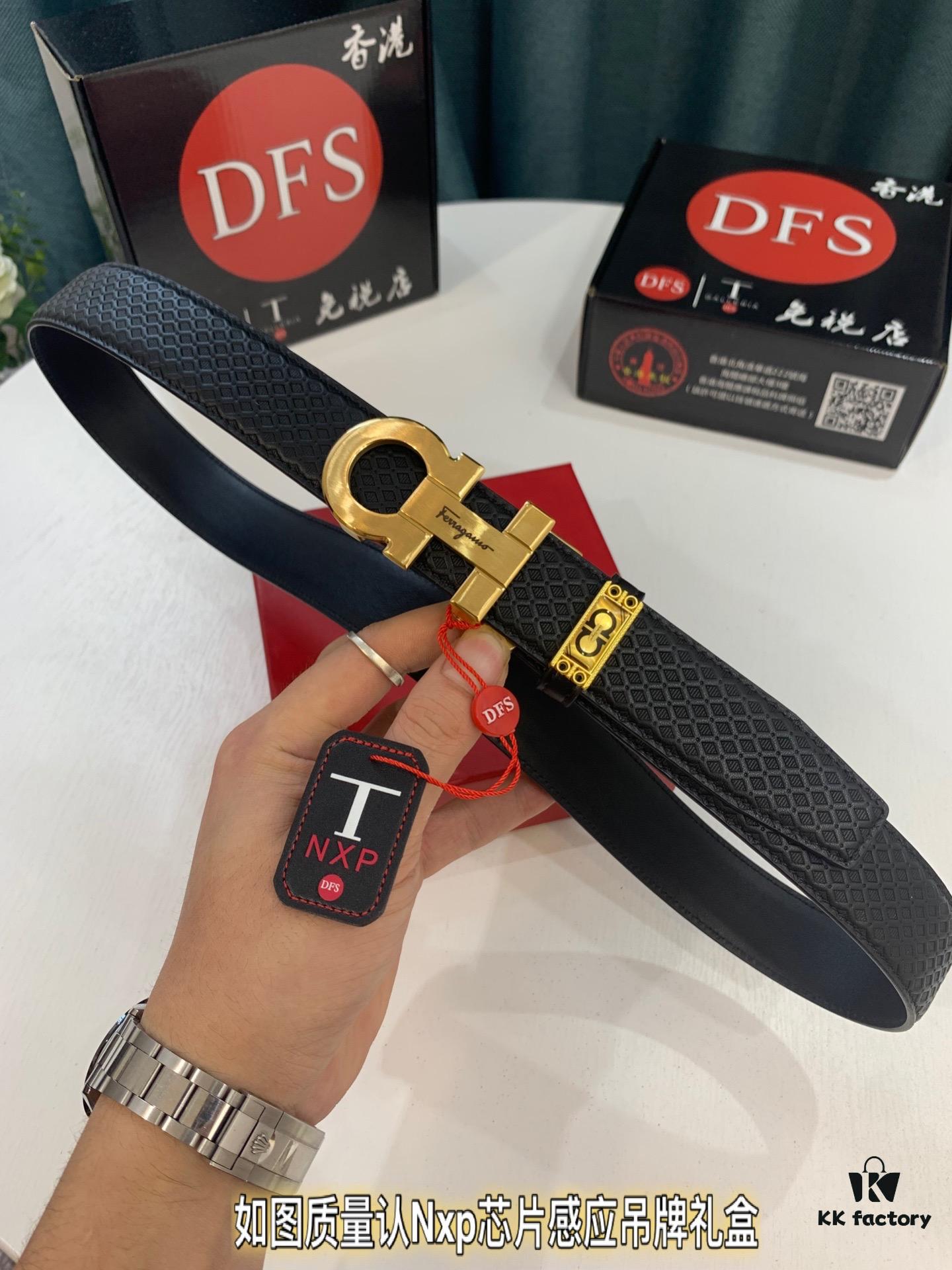 6932004e3a89a121ed54ff8a Arrival 🎺🎺 Authentic Photography, Ferragamo Automatic Series Men's Belt, ZP Molded 8-Shaped Beveled Pattern with Stainless Steel Hardware, Business Belt, Imported Small Ferragamo Mesh Pattern Top-Grain Calfskin, Automatic Tooth Adjustment, Width 3.5 cm