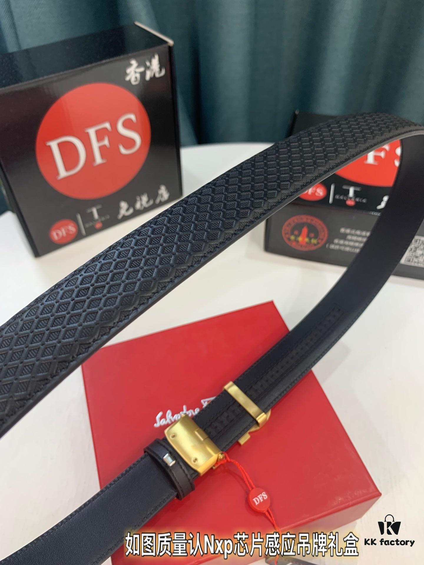 6932004f3a89a121ed54ff8b Arrival 🎺🎺 Authentic Photography, Ferragamo Automatic Series Men's Belt, ZP Molded 8-Shaped Beveled Pattern with Stainless Steel Hardware, Business Belt, Imported Small Ferragamo Mesh Pattern Top-Grain Calfskin, Automatic Tooth Adjustment, Width 3.5 cm