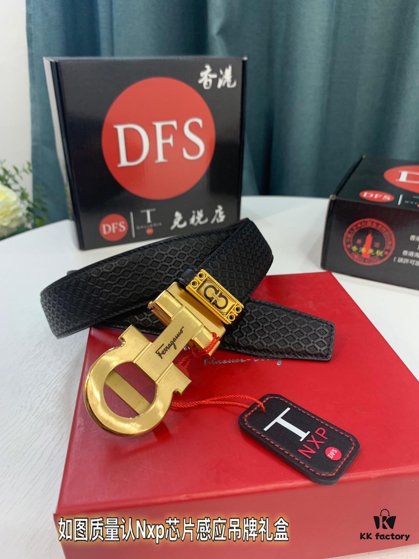 6932004f3a89a121ed54ff8d Arrival 🎺🎺 Authentic Photography, Ferragamo Automatic Series Men's Belt, ZP Molded 8-Shaped Beveled Pattern with Stainless Steel Hardware, Business Belt, Imported Small Ferragamo Mesh Pattern Top-Grain Calfskin, Automatic Tooth Adjustment, Width 3.5 cm
