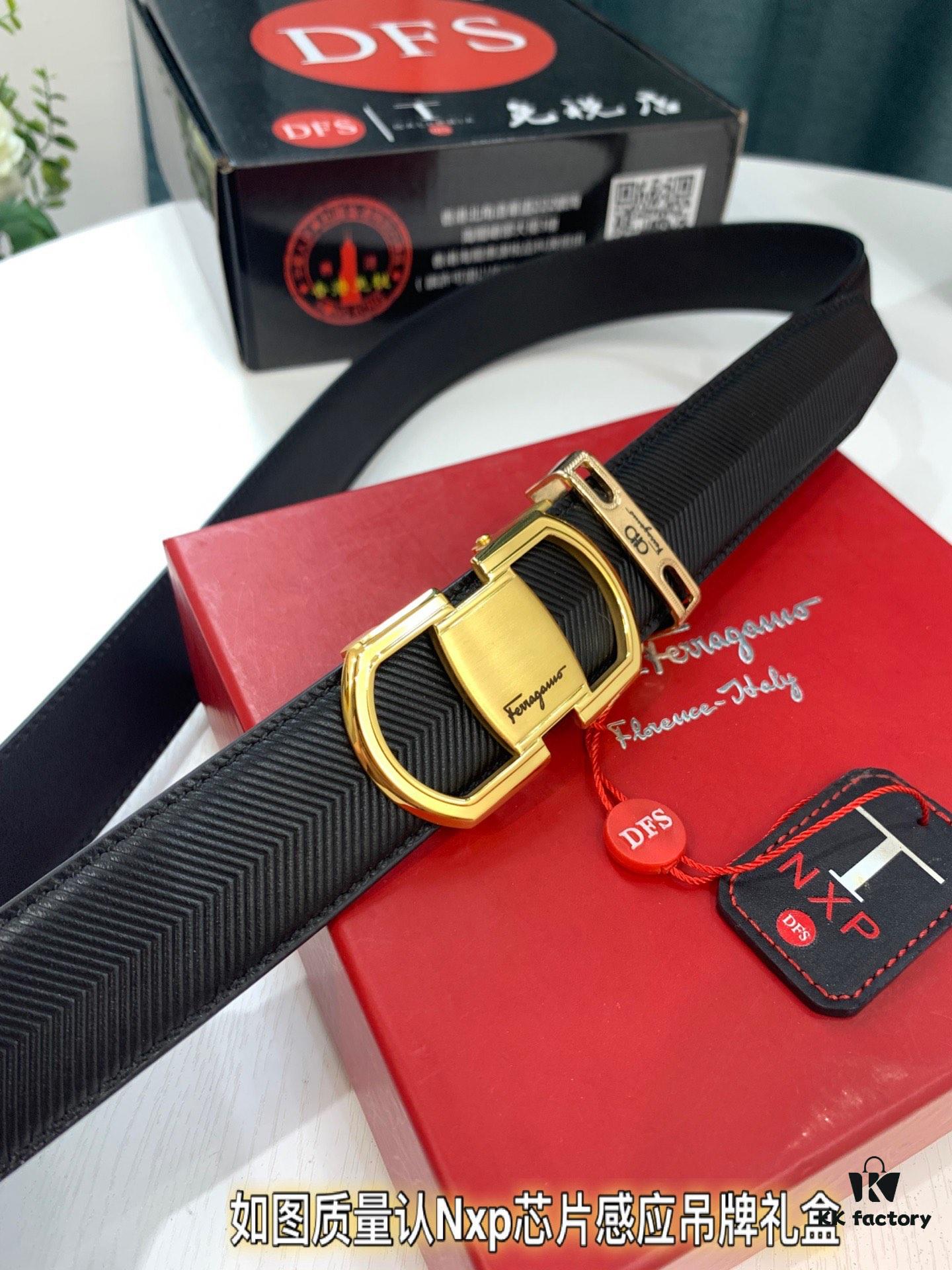 6932004f3a89a121ed54ff92 Arrival 🎺🎺 Authentic Shot, Ferragamo Men's Automatic Series Leather Belt, ZP Molded 8-Shaped Weave with Stainless Steel Hardware, Business Belt, Imported Top-Grade Calfskin with Ferragamo Arrow Pattern, Automatic Buckle, 3.5 cm Width