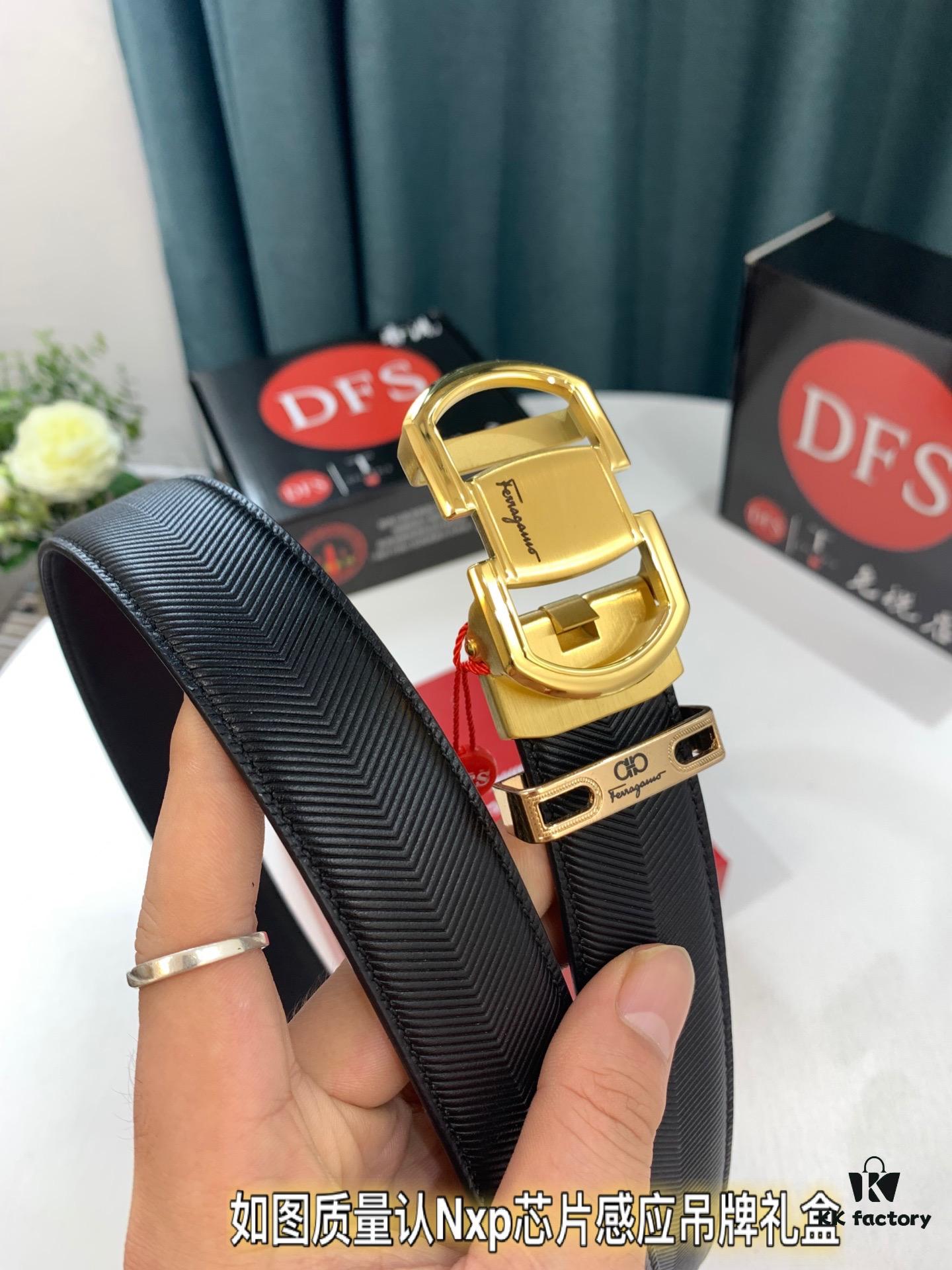 6932004f3a89a121ed54ff93 Arrival 🎺🎺 Authentic Shot, Ferragamo Men's Automatic Series Leather Belt, ZP Molded 8-Shaped Weave with Stainless Steel Hardware, Business Belt, Imported Top-Grade Calfskin with Ferragamo Arrow Pattern, Automatic Buckle, 3.5 cm Width