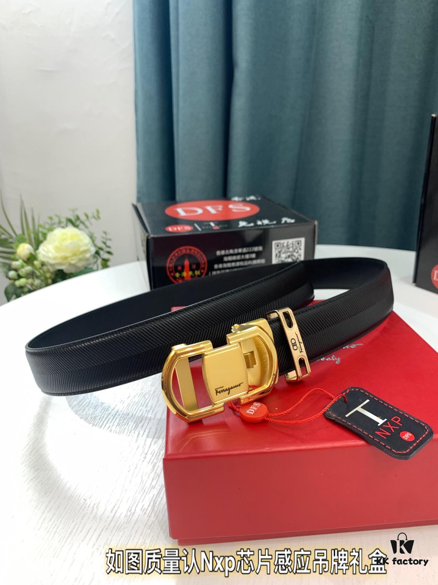 6932004f3a89a121ed54ff94 Arrival 🎺🎺 Authentic Shot, Ferragamo Men's Automatic Series Leather Belt, ZP Molded 8-Shaped Weave with Stainless Steel Hardware, Business Belt, Imported Top-Grade Calfskin with Ferragamo Arrow Pattern, Automatic Buckle, 3.5 cm Width