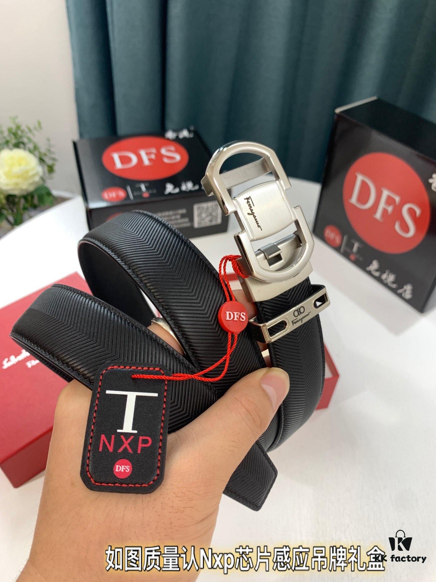 693200503a89a121ed54ff9a Arrival 🎺🎺 Real Product Photography, Ferragamo Automatic Series Men's Belt, ZP Molded 8-Shaped Weave with Stainless Steel Hardware, Business Belt, Imported Genuine Ferragamo Arrow Pattern Top-Grain Calfskin, Automatic Adjusting Buckle, 3.5 cm Width