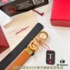 693200503a89a121ed54ffa2 Ferragamo Men's Belt, Genuine First-Layer Calfskin with Crocodile Texture, Reversible Design, 3.5cm Width, Octagonal Stainless Steel Hardware, Adjustable Length, Ideal Gift Choice