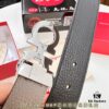 693200513a89a121ed54ffa8 Ferragamo Men's Belt, Genuine First-Layer Calfskin with Crocodile Texture, Reversible Design, 3.5cm Width, Stainless Steel Buckle, Adjustable Length