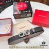 693200513a89a121ed54ffab Ferragamo Men's Belt, Genuine First-Layer Calfskin with Crocodile Texture, Reversible Design, 3.5cm Width, Stainless Steel Buckle, Adjustable Length