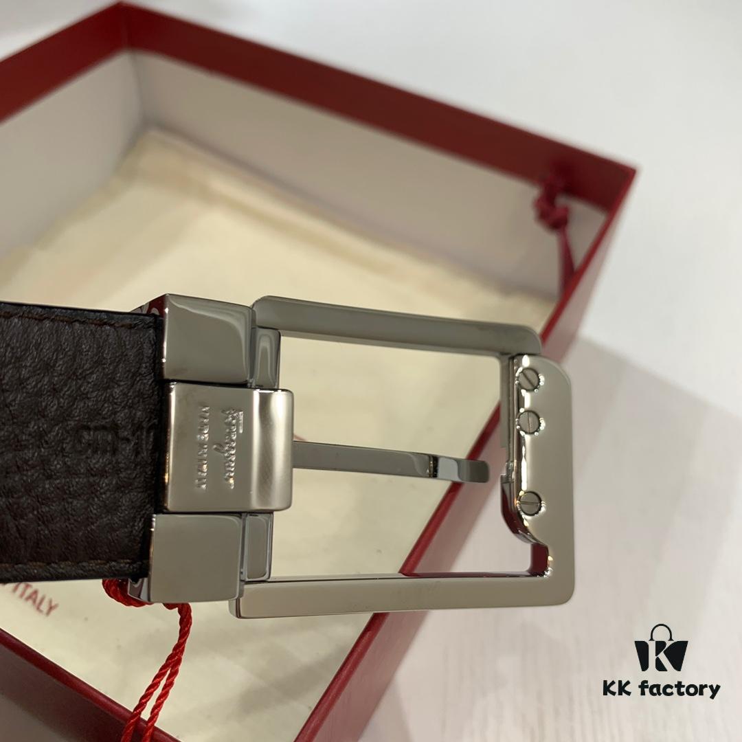 693200513a89a121ed54ffb1 Shop Owner Recommended - Ferragamo Men's Belt, Genuine Imported Full-Grain Calf Leather with Dual-Side Wear, 3.5cm Width, Stainless Steel Hardware, Adjustable Length