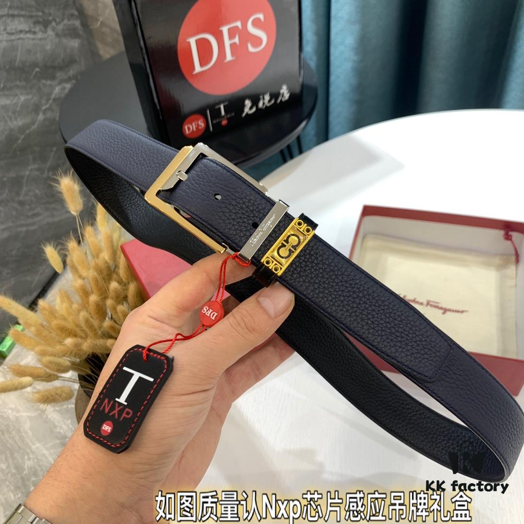 693200523a89a121ed54ffb4 Shop Owner Recommended: Ferragamo Men's Belt, Genuine Imported Full-Grain Calf Leather, Reversible Design, 3.5cm Width, Octagonal Stainless Steel Hardware