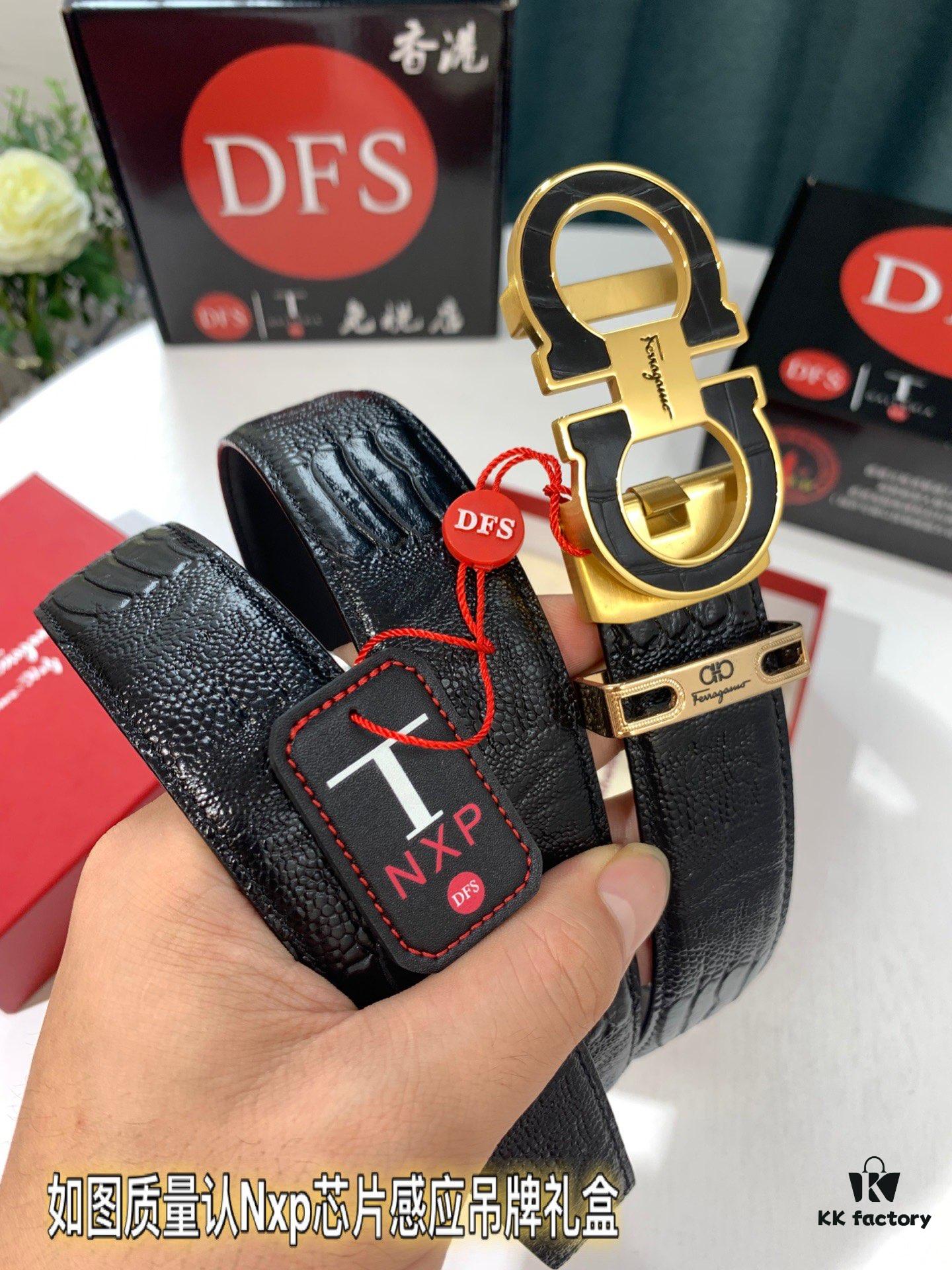 693200523a89a121ed54ffbd Salvatore Ferragamo Automatic Buckle Belt, 2023 Newest Crocodile Belly Grain Full-Grain Calfskin, Top-Quality Business Formal Belt, 3.5cm Width