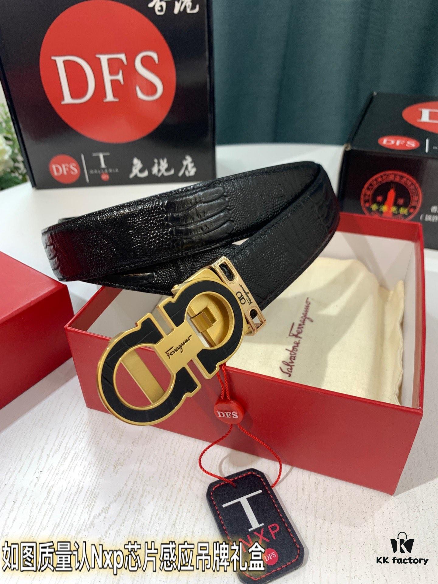 693200523a89a121ed54ffbe Salvatore Ferragamo Automatic Buckle Belt, 2023 Newest Crocodile Belly Grain Full-Grain Calfskin, Top-Quality Business Formal Belt, 3.5cm Width
