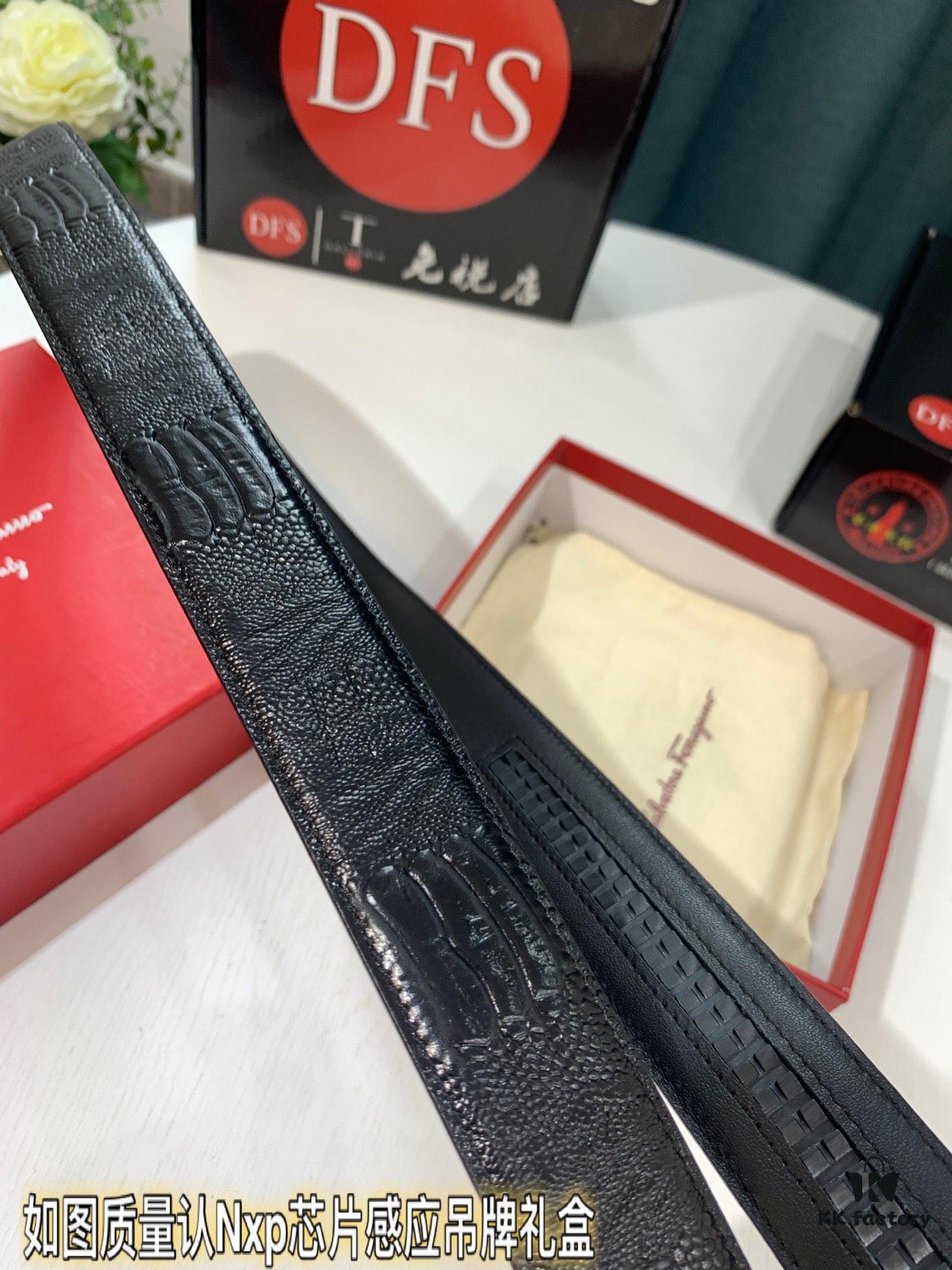 693200523a89a121ed54ffbf Salvatore Ferragamo Automatic Buckle Belt, 2023 Newest Crocodile Belly Grain Full-Grain Calfskin, Top-Quality Business Formal Belt, 3.5cm Width