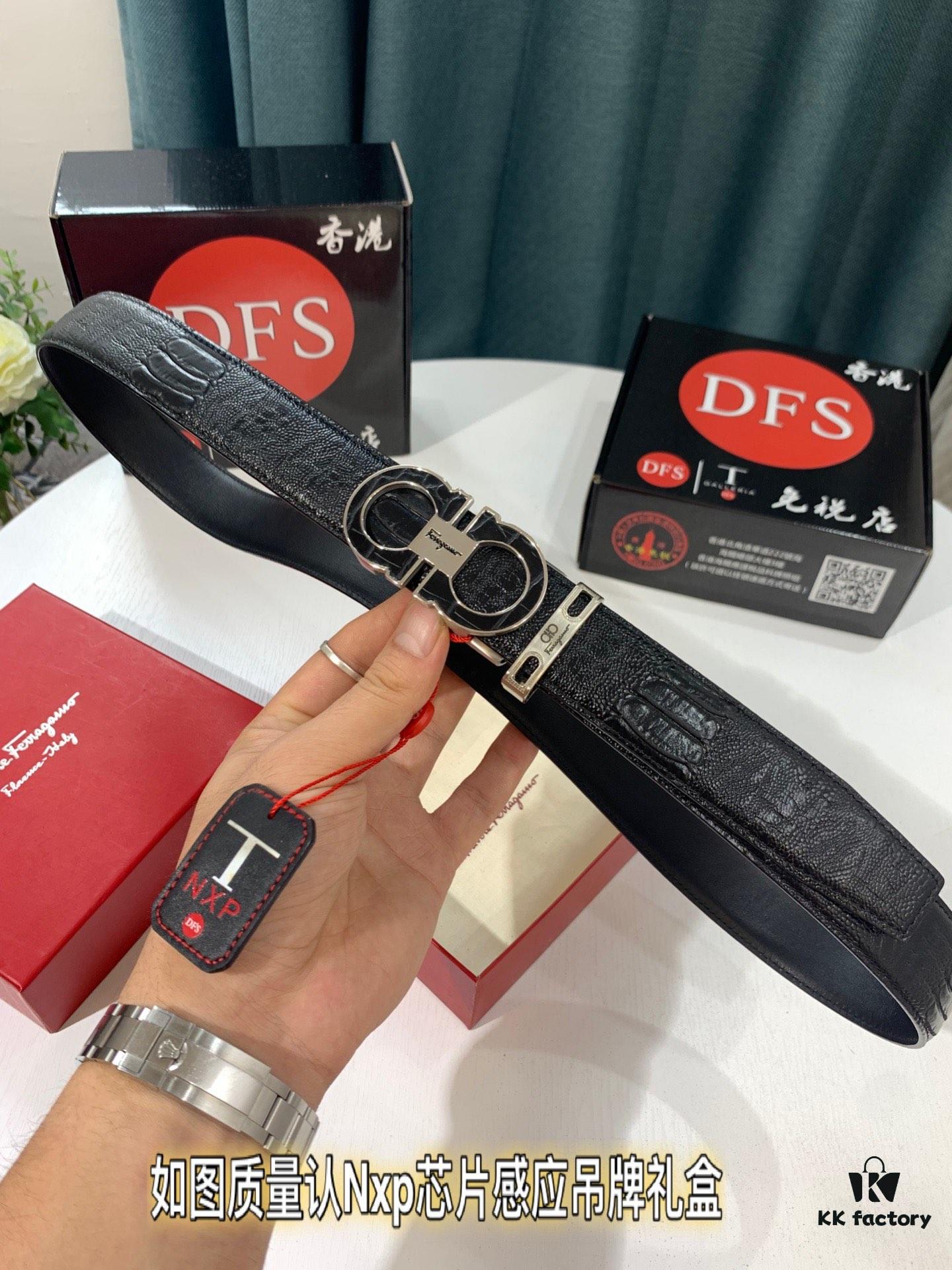 693200533a89a121ed54ffc2 SALUTE Recommend 🎺🎺 Authentic Filigree Automatic Belt, 2023 Newest Style, Crocodile Grain Top Layer Cowhide, 3.5cm Width, Premium Business Dress Belt with Smooth Slide Closure