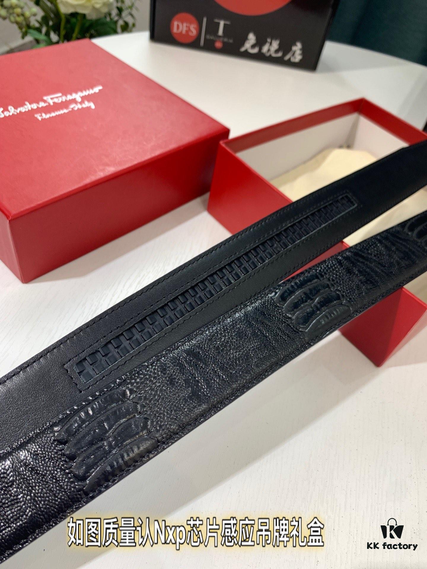 693200533a89a121ed54ffc4 SALUTE Recommend 🎺🎺 Authentic Filigree Automatic Belt, 2023 Newest Style, Crocodile Grain Top Layer Cowhide, 3.5cm Width, Premium Business Dress Belt with Smooth Slide Closure