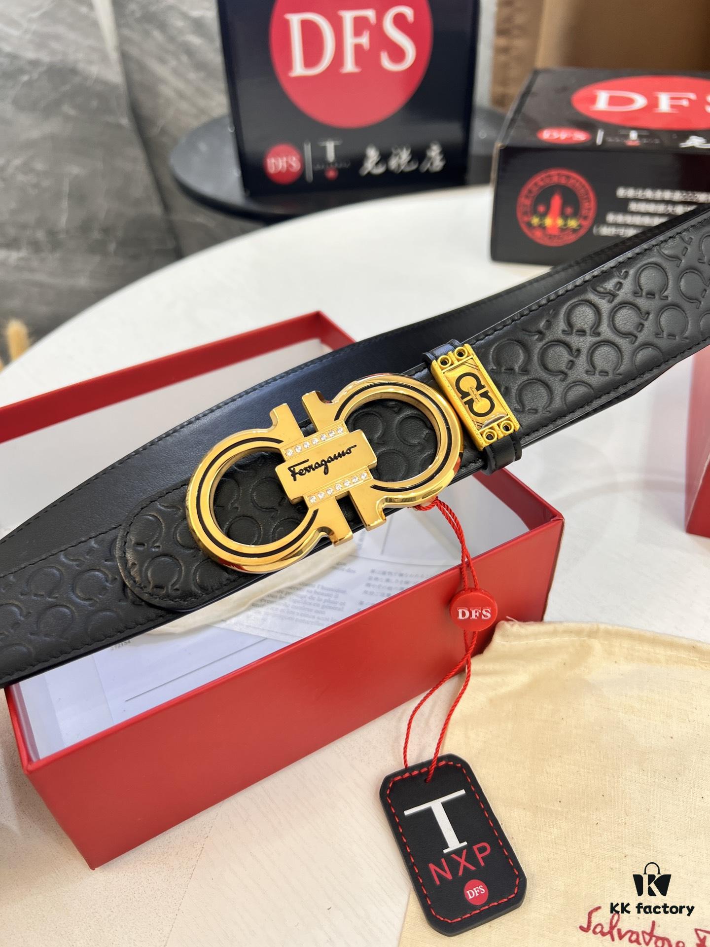 693200563a89a121ed54ffed Top-Tier Salvatore Ferragamo Belt, Hong Kong Duty-Free Gift Box, Original 8-Shaped Hardware, Genuine Leather, NFC Chip Enabled