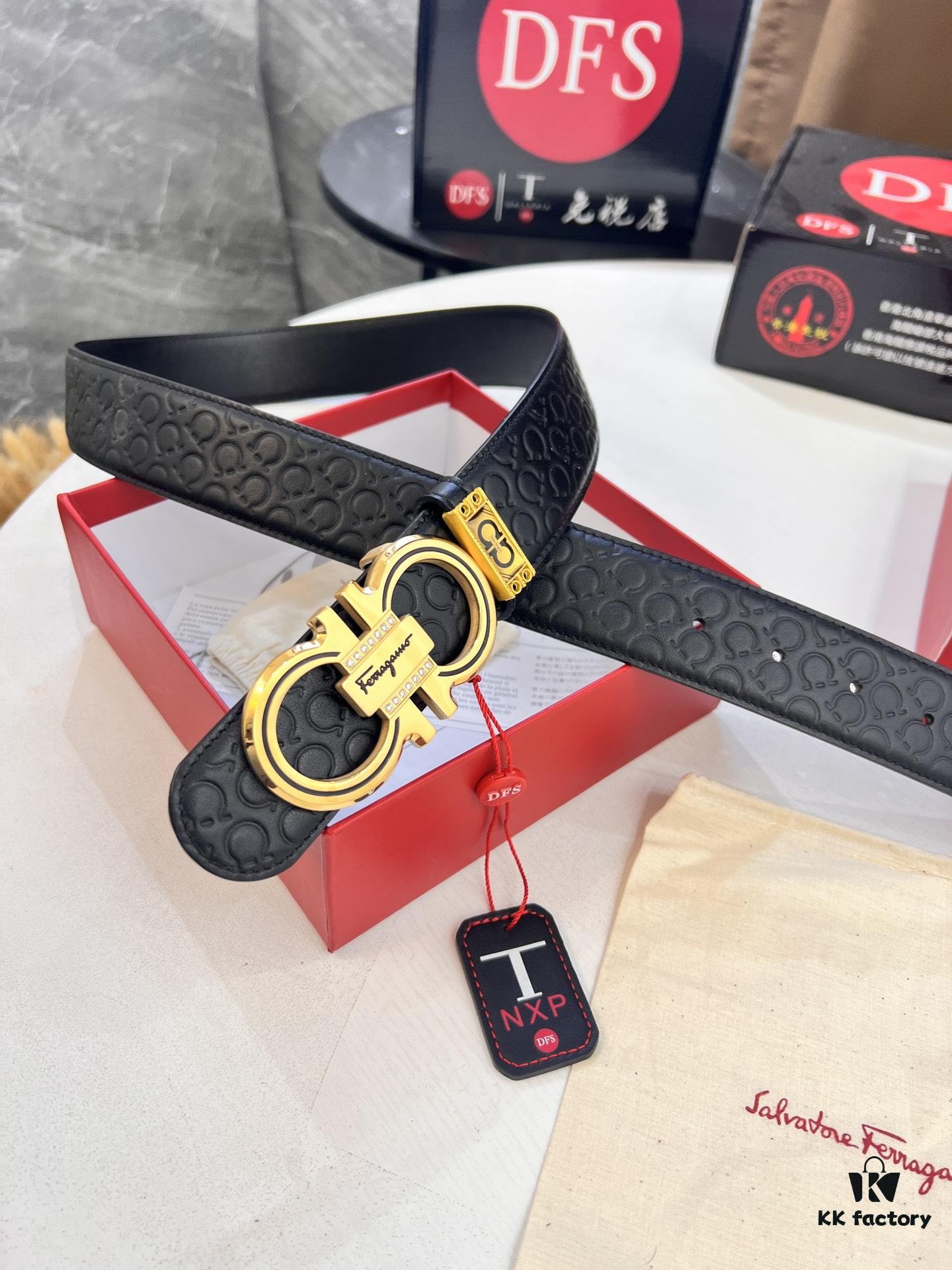 693200563a89a121ed54fff1 Top-Tier Salvatore Ferragamo Belt, Hong Kong Duty-Free Gift Box, Original 8-Shaped Hardware, Genuine Leather, NFC Chip Enabled