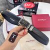 693200573a89a121ed54fffa Arrival of Salvatore Ferragamo Men's Automatic Series Leather Belt with ZP Mold, 8-Shaped Beveled Pattern, Genuine Top-Layer Calfskin, Steel Hardware, 3.5 cm Width