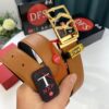 693200593a89a121ed550010 Ferragamo Men's Belt, Genuine First-Layer Cowhide with 8-Shaped Steel Hardware, Reversible Design, 3.5cm Width, Ideal Gift Choice