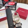 Ferragamo Men's Belt, Genuine First-Layer Calfskin with Double-Sided Usage, 3.5cm Width, Stainless Steel Buckle, Adjustable Length