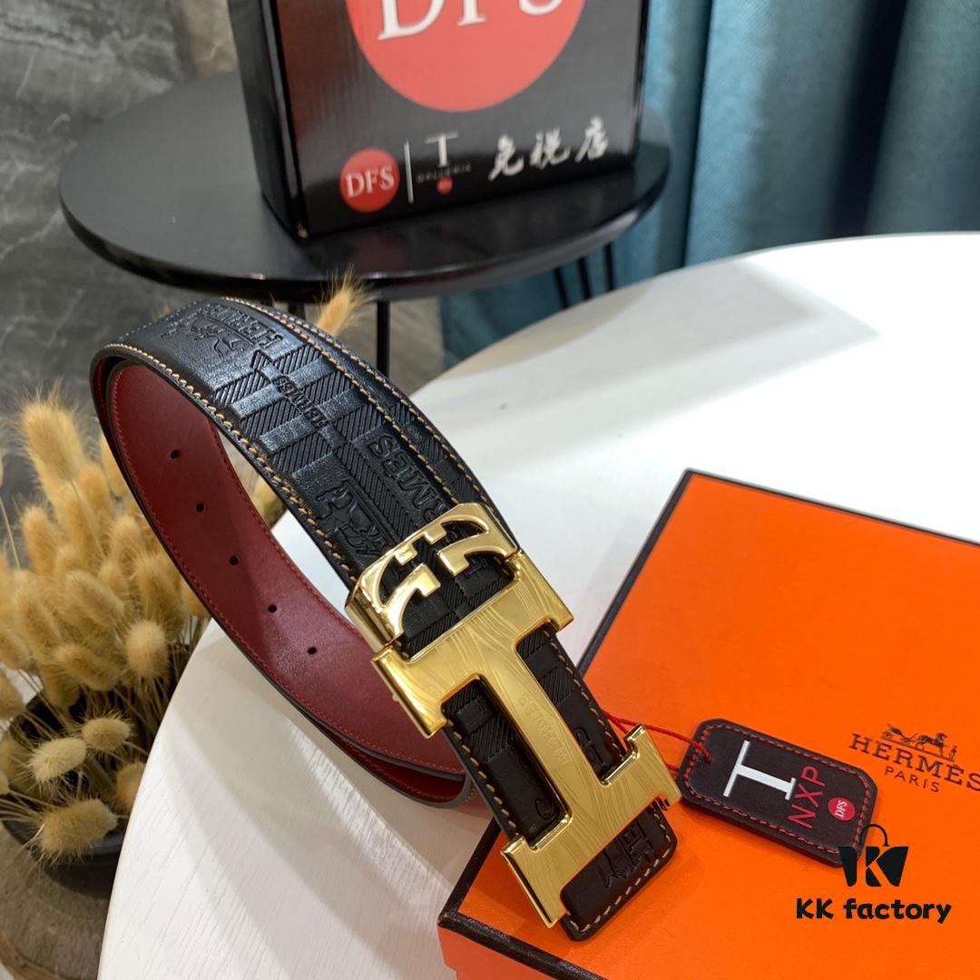 6932005f3a89a121ed55002e Shop Owner Recommended 🎺🎺 Hermes (Men's) Belt, Genuine Imported Embossed Horse Head Full-Grain Leather Belt, Wine Red with Fine Texture, Adjustable Length, Stainless Steel Hardware with Internal Lettering, 3.8cm Width