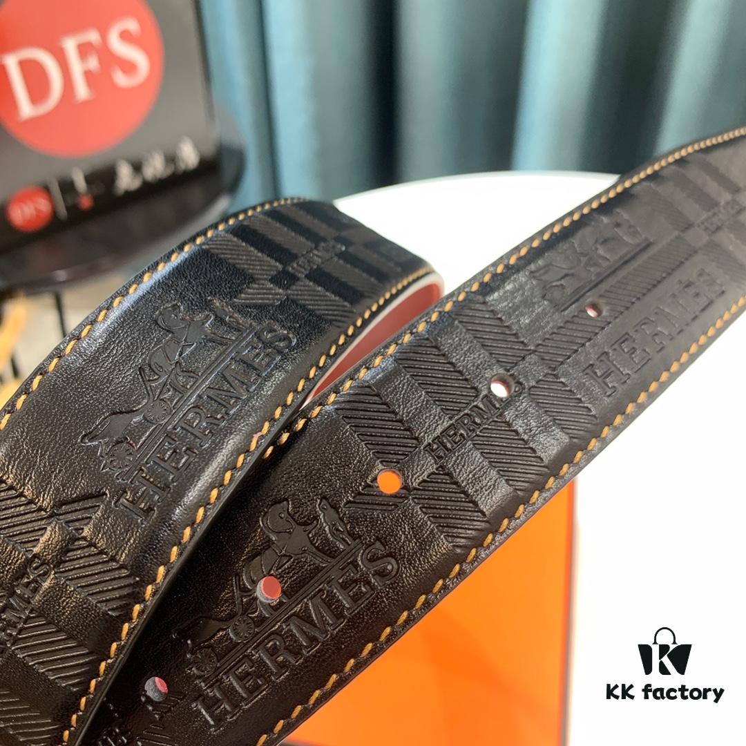 6932005f3a89a121ed55002f Shop Owner Recommended 🎺🎺 Hermes (Men's) Belt, Genuine Imported Embossed Horse Head Full-Grain Leather Belt, Wine Red with Fine Texture, Adjustable Length, Stainless Steel Hardware with Internal Lettering, 3.8cm Width