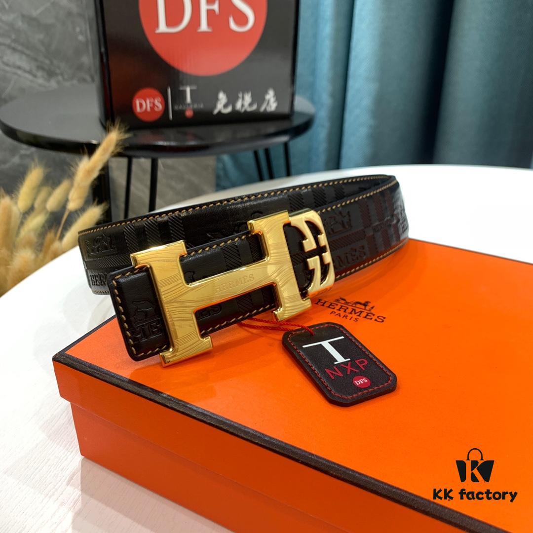 6932005f3a89a121ed550030 Shop Owner Recommended 🎺🎺 Hermes (Men's) Belt, Genuine Imported Embossed Horse Head Full-Grain Leather Belt, Wine Red with Fine Texture, Adjustable Length, Stainless Steel Hardware with Internal Lettering, 3.8cm Width