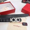 693200633a89a121ed550043 Top-tier Salvatore Ferragamo Men's Crocodile Pattern Genuine Leather Belt, Original 8-Shaped Hardware, German Manufactured, Hong Kong Duty-Free Gift Box