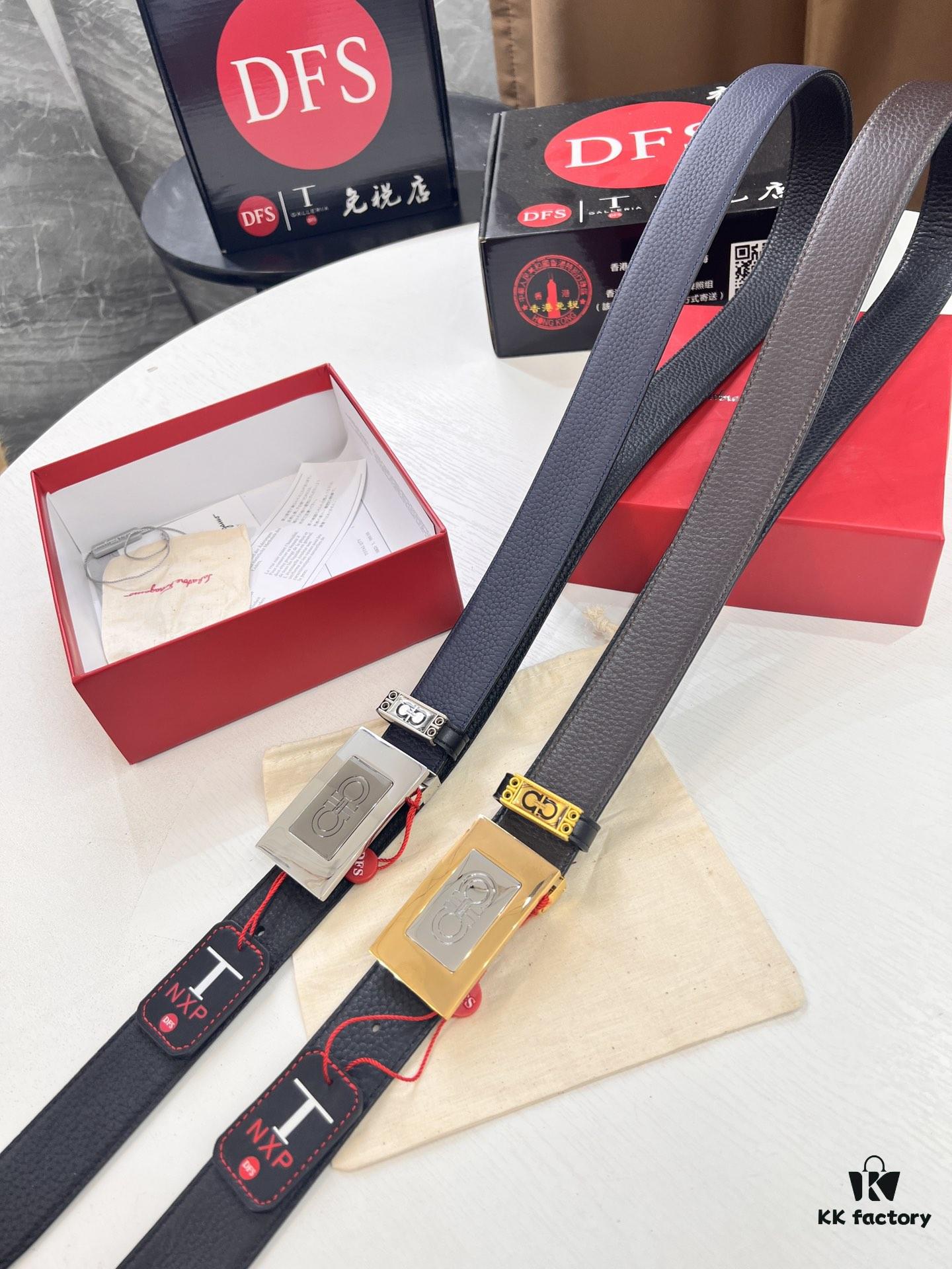 693200643a89a121ed55004d Shop Owner Recommended Filagrano Men's Belt, Genuine Imported Split-Grain Top-Layer Cowhide, Reversible Design, 3.5cm Width, New Minimalist Stainless Steel Hardware