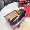 693200643a89a121ed550052 Shop Owner Recommended Trumpet Trumpet Salvatore Ferragamo Men's Belt, Genuine Imported Full-Grain Calfskin with Pebbled Texture, Reversible Design, Customizable Length, New Simple Color Stainless Steel Hardware, 3.5cm Width, Ideal Gift Choice
