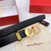 693200653a89a121ed550058 Salvatore Ferragamo Men's Belt, Genuine Crocodile Grain Full-Grain Calfskin, Reversible Design, 3.5cm Width, Precision 8-Shaped Steel Hardware, Adjustable Length, Ideal Gift