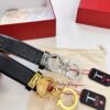 693200653a89a121ed55005b Salvatore Ferragamo Men's Belt, Genuine Crocodile Grain Full-Grain Calfskin, Reversible Design, 3.5cm Width, Precision 8-Shaped Steel Hardware, Adjustable Length, Ideal Gift