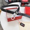 Ferragamo Men's Belt, Genuine Crocodile Grain Full-Grain Cowhide, Reversible Design, 3.5cm Width, Premium Steel Hardware