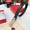 693200673a89a121ed550071 Salvatore Ferragamo Men's Belt, Genuine Crocodile Grain Top Layer Cowhide, Reversible Double-Sided Design, 3.5cm Width, New '8' Shaped Stainless Steel Hardware, Official Website Verified, Ideal for Gifting