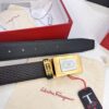693200683a89a121ed550083 Salvatore Ferragamo Men's Belt, Genuine First-Layer Calfskin with Double-Sided Usage, New Minimalist Stainless Steel Hardware, 3.5cm Width