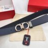 6932006b3a89a121ed5500a6 Ferragamo Men's Belt, Genuine First-Layer Calfskin with Double-Sided Wear, 3.5cm Width, Stainless Steel Buckle, Adjustable Length