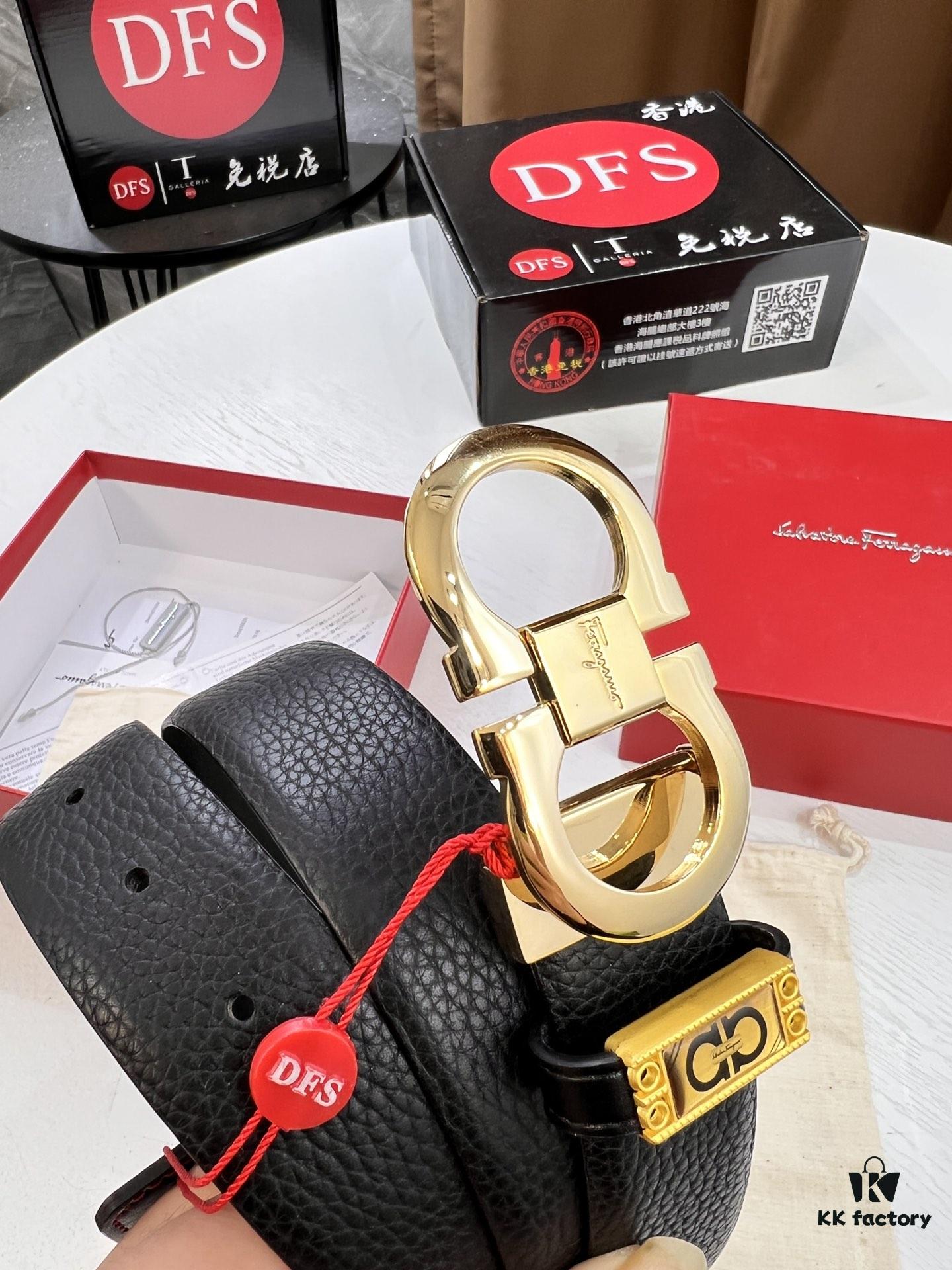 6932006b3a89a121ed5500af Salvatore Ferragamo Men's Belt, Top Grain Calfskin with Double-Sided Wear, 3.5cm Width, Stainless Steel Buckle, Adjustable Length