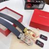 6932006c3a89a121ed5500b3 Salvatore Ferragamo Men's Belt, Top Grain Calfskin with Double-Sided Wear, 3.5cm Width, Stainless Steel Buckle, Adjustable Length