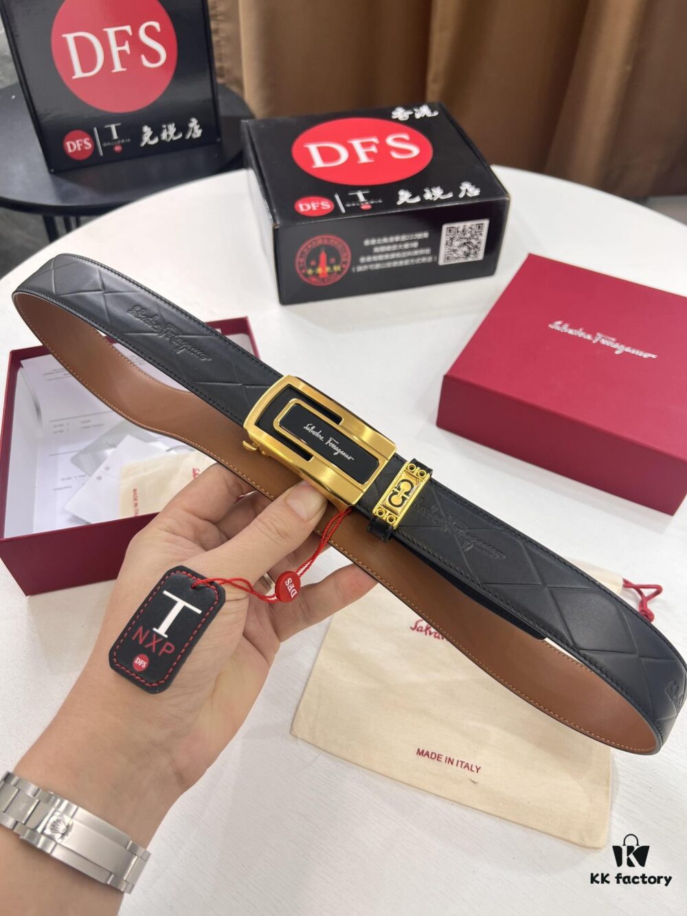 Arrival 🩳🩳🩳 Trumpet 🎺🎺 Genuine Photo, Ferragamo Automatic Series Men's Belt, ZP Mold Made, 8-Shaped Beveled Pattern with Stainless Steel Hardware, Business Belt, Imported Top Layer Calfskin with Ferragamo '8' Pattern, Automatic Tooth Adjustment, 3.5 cm Width