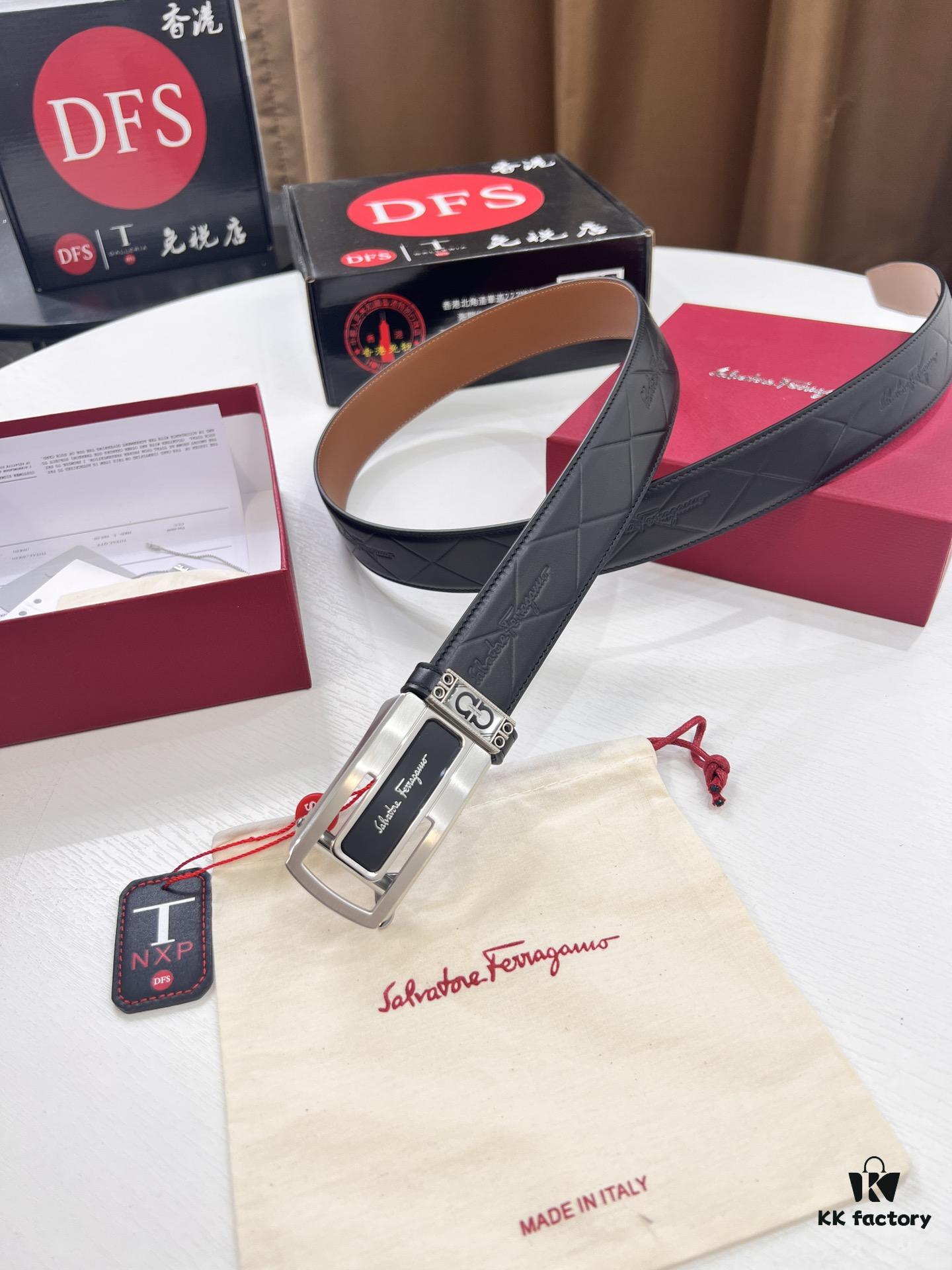 6932006e3a89a121ed5500cf Arrival! Filagrando Men's Automatic Series Leather Belt with 8-Shaped Beveled Pattern, Top-Quality Full-Grain Cattlehide, Stainless Steel Hardware, 3.5cm Width