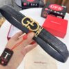 Arrival of Salvatore Ferragamo Men's Automatic Series Leather Belt with ZP Molded 8-Shaped Beveled Pattern and Stainless Steel Hardware