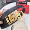 Arrival of Salvatore Ferragamo Men's Automatic Series Leather Belt with ZP Molded 8-Shaped Beveled Pattern and Stainless Steel Hardware