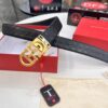 Arrival of Salvatore Ferragamo Men's Automatic Series Leather Belt with ZP Molded 8-Shaped Beveled Pattern and Stainless Steel Hardware