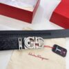 693200703a89a121ed5500e7 Salvatore Ferragamo Men's Automatic Belt, Top-Quality Imported Full-Grain Calfskin with Steel Hardware, 3.5cm Width, Figure-Eight Textured Buckle