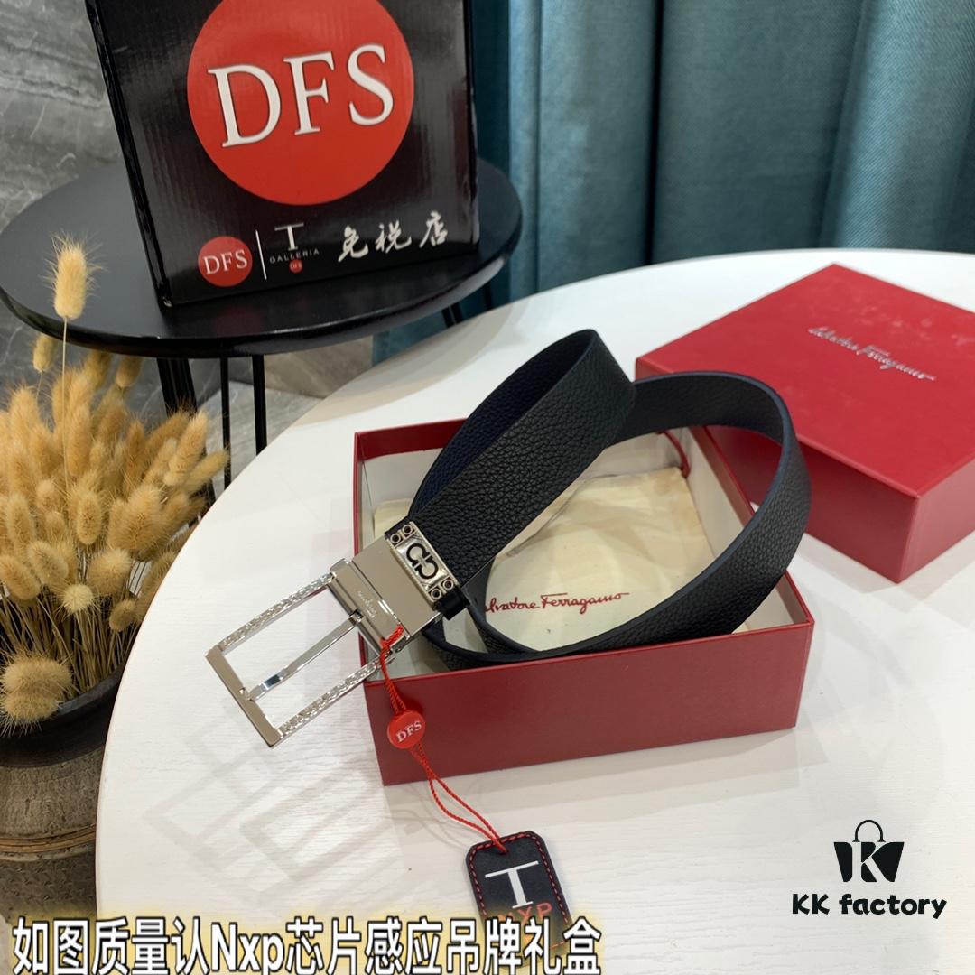 6932007e3a89a121ed5500f0 Top-Tier Salvatore Ferragamo Belt, Hong Kong Duty-Free Gift Box, Authenticity Scan Verification, New 8-Shaped Genuine Hardware, 360° Rotatable Logo, Dual-Sided Leather Design