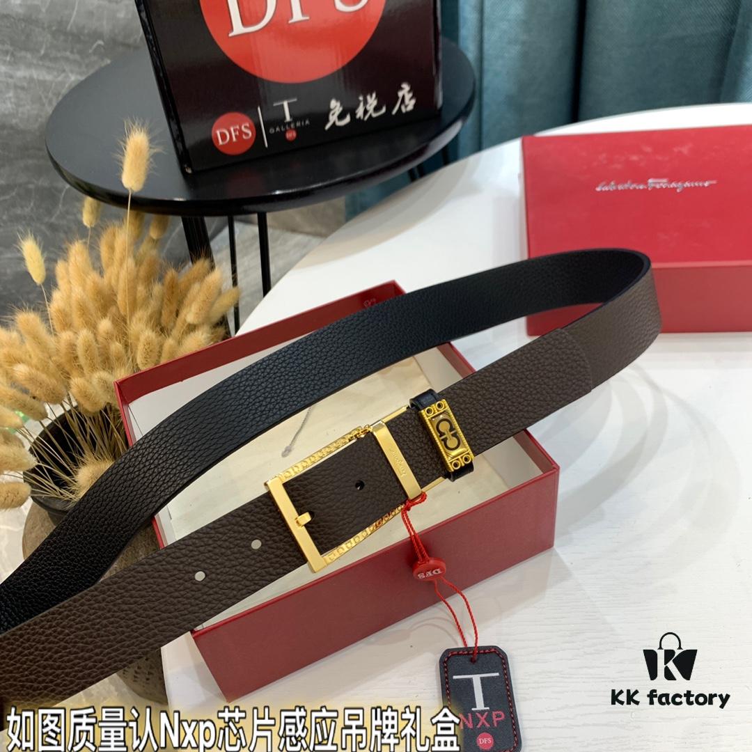 6932007e3a89a121ed5500f3 Top-tier Salvatore Ferragamo Belt, Hong Kong Duty-Free Gift Box, Authenticity QR Code Verified, New 8-Shaped Genuine Hardware, 360° Rotatable Logo, Dual-Sided Use, Imported Top-Grade Calf Leather, Adjustable Length