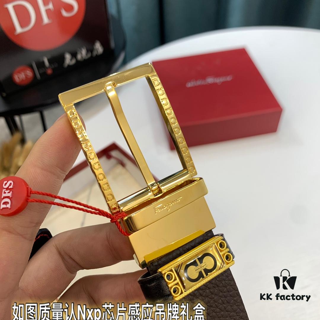 6932007e3a89a121ed5500f4 Top-tier Salvatore Ferragamo Belt, Hong Kong Duty-Free Gift Box, Authenticity QR Code Verified, New 8-Shaped Genuine Hardware, 360° Rotatable Logo, Dual-Sided Use, Imported Top-Grade Calf Leather, Adjustable Length